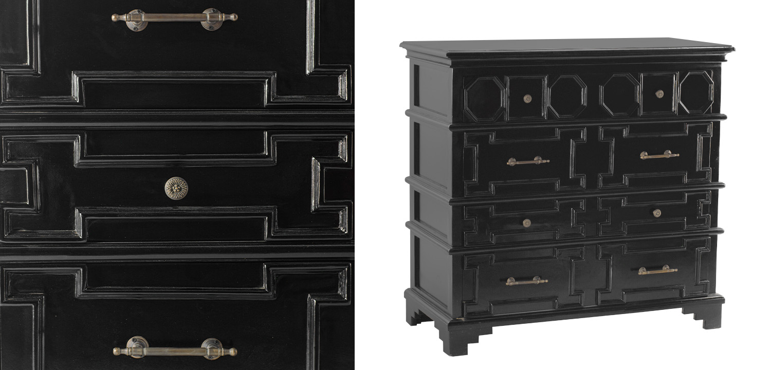 Комод с 4-мя ящиками Chest Beaux Art Черный - фото