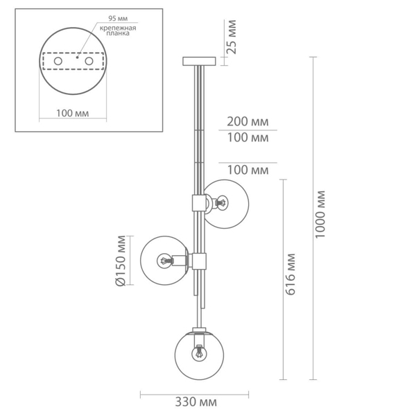 Светильник TRILOGY Ceiling Light Clear glass 100  в Ижевске