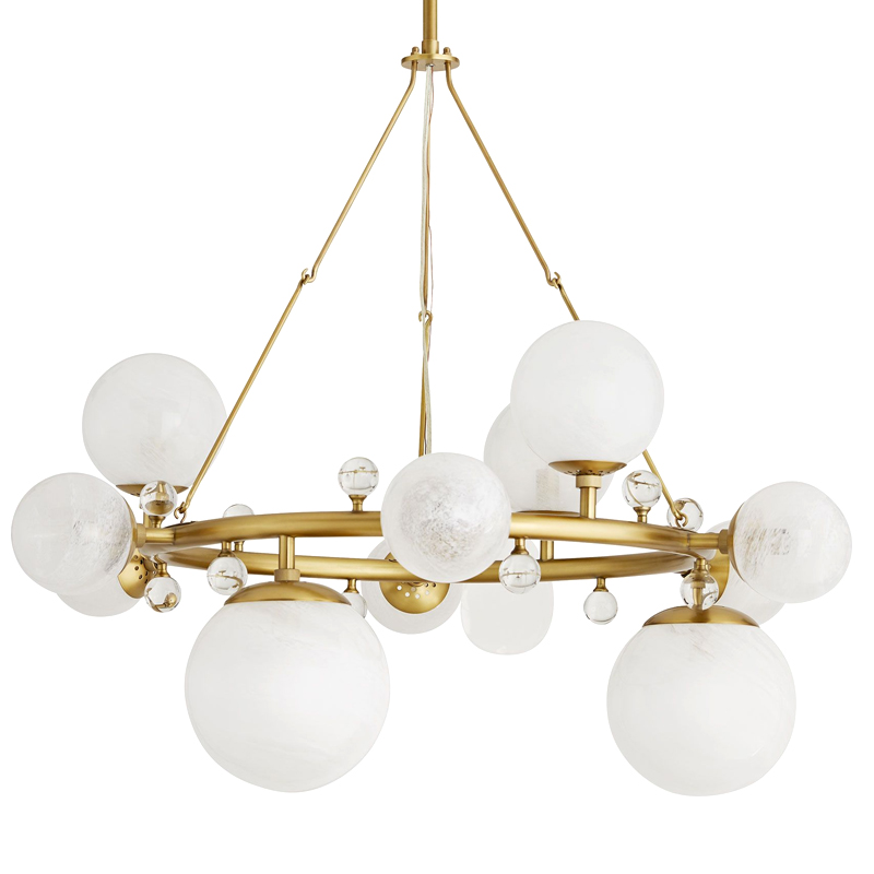 Люстра Arteriors TROON ROUND CHANDELIER Золотой Белый в Ижевске | Loft Concept 