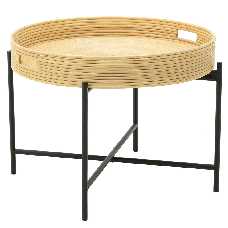 Кофейный стол-поднос Odelis Rattan Table Черный Древесина в Ижевске | Loft Concept 