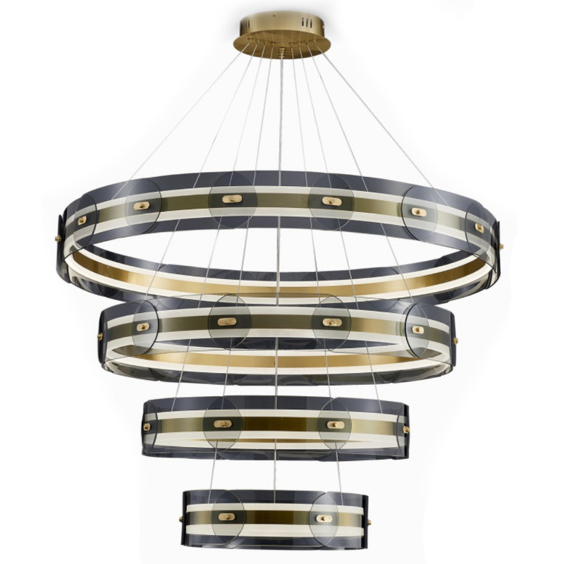 Люстра Gold 3 ring horizontal chandelier Прозрачный Латунь в Ижевске | Loft Concept 