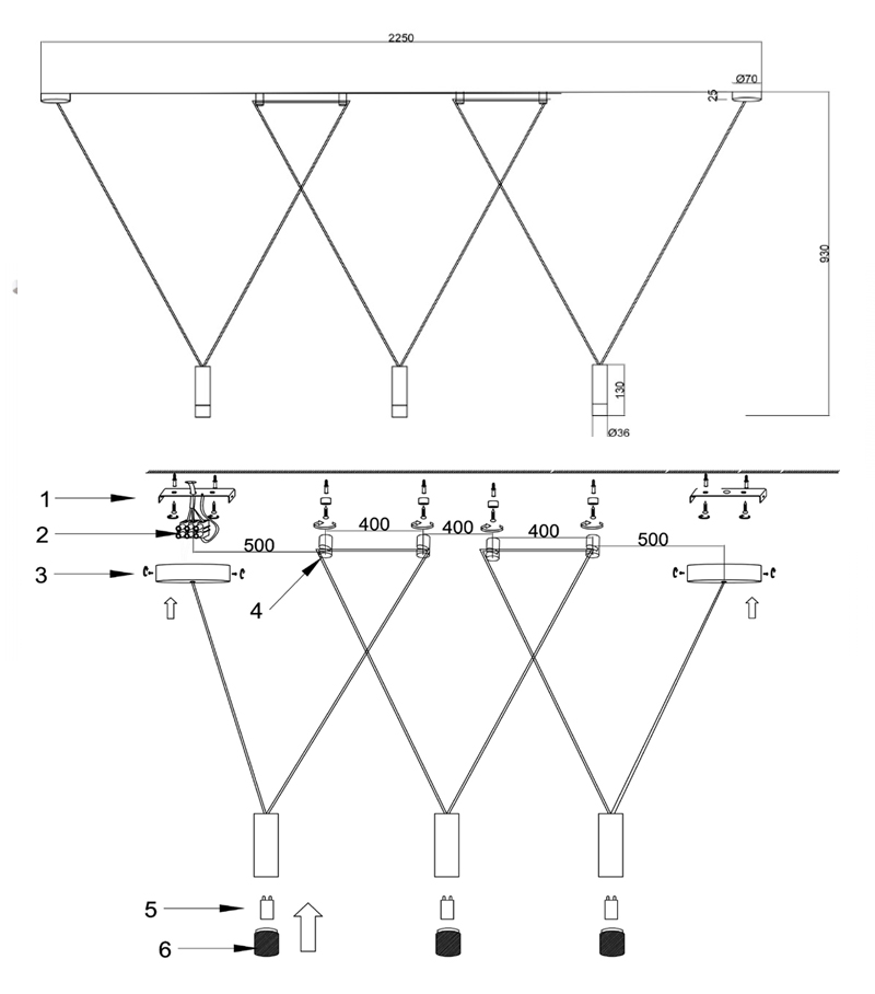 Wireflow LED White Suspension lam 3 патрона в Ижевске