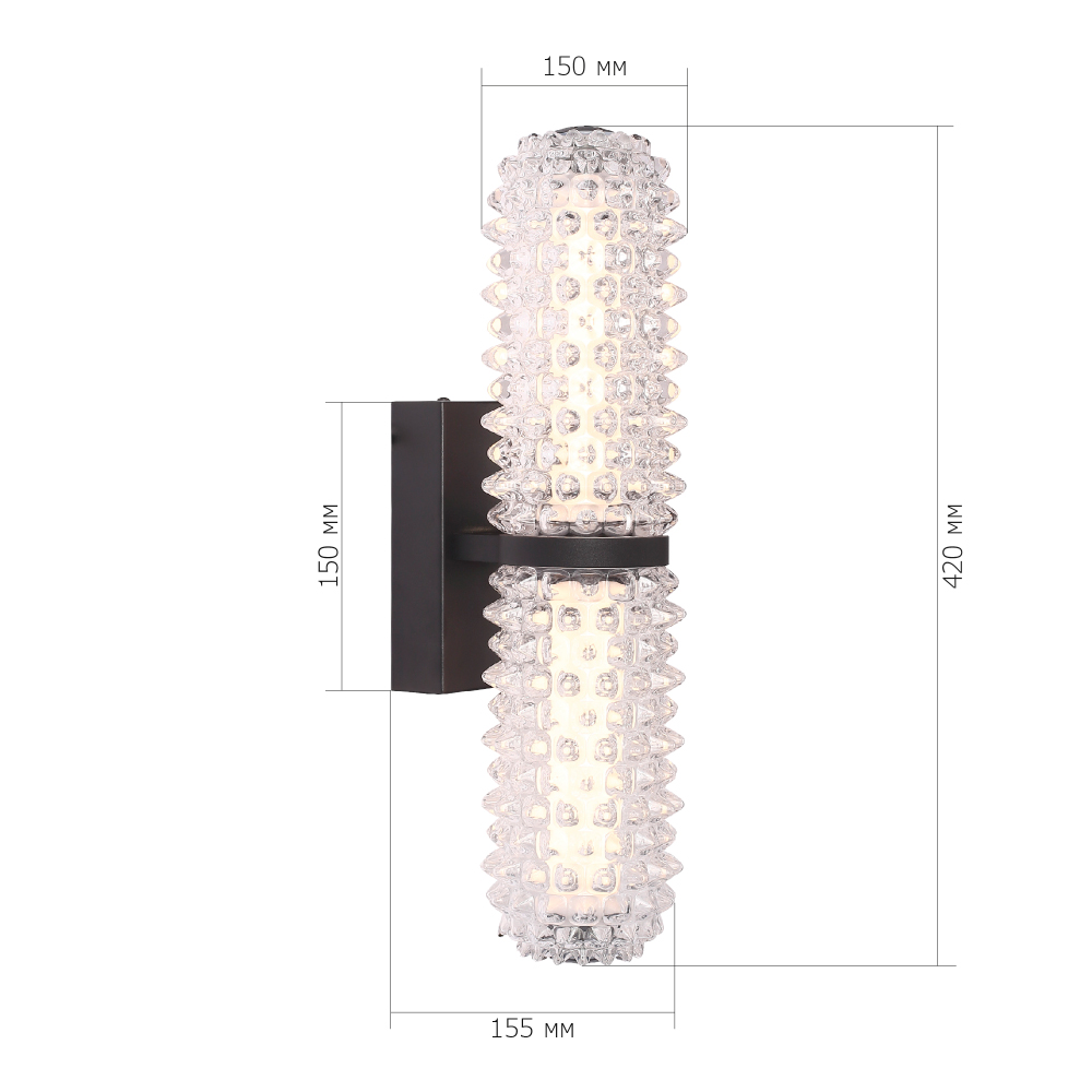 Бра с факутрным стеклянным плафоном Sonora в Ижевске