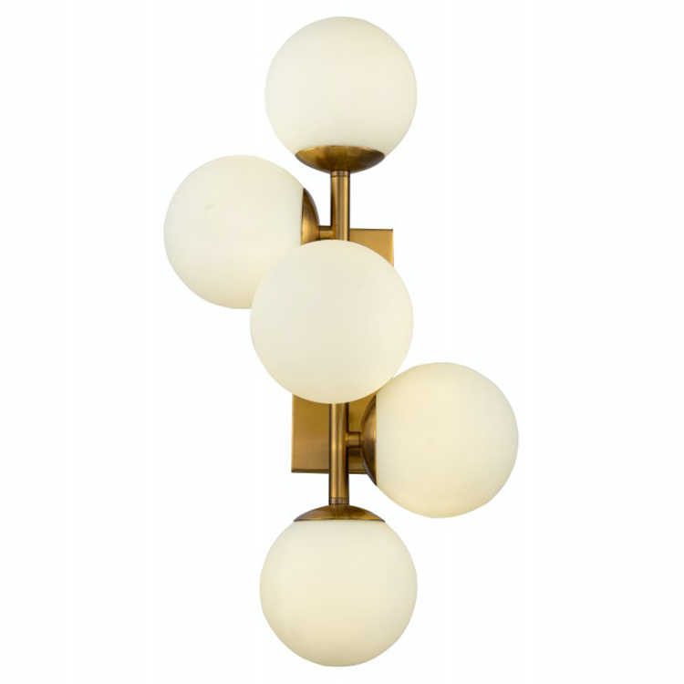 Бра White Balls Sconces Белое матовое стекло Латунь в Ижевске | Loft Concept 