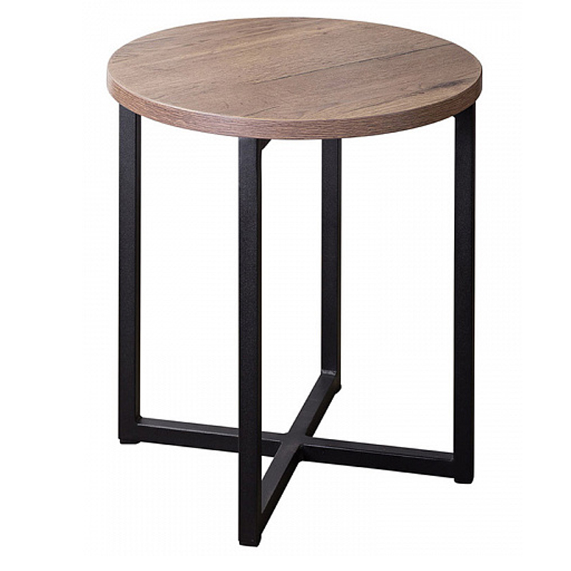 Приставной стол Industrial Oak Heidi Side Table Черный Дерево Табак в Ижевске | Loft Concept 