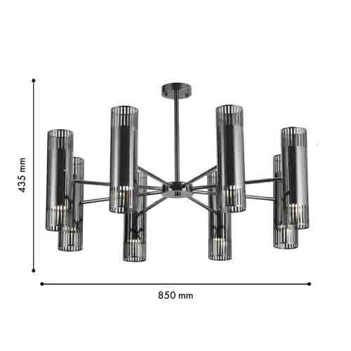 Потолочная люстра черного цвета с цилиндрическими плафонами Luminous Cylinders в Ижевске