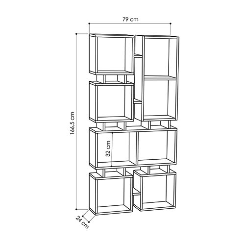 Стеллаж прямой цвета древесины с 8-ю открытыми полками RAIL BOOKCASE NO.1 OAK в Ижевске