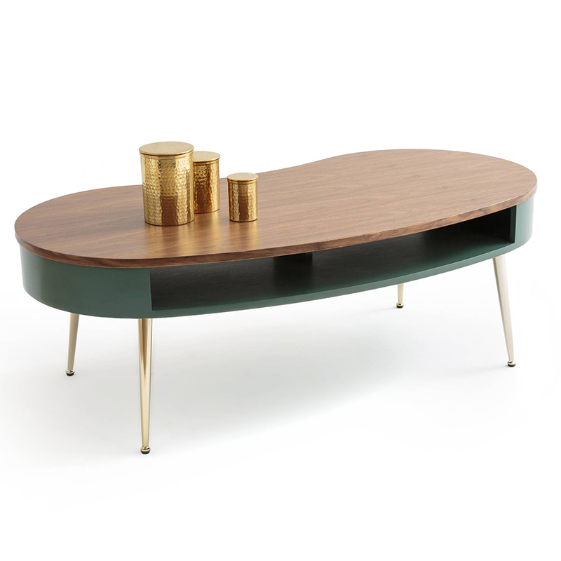 Кофейный стол Torborg Coffee Table Орех Изумрудный Золотой в Ижевске | Loft Concept 