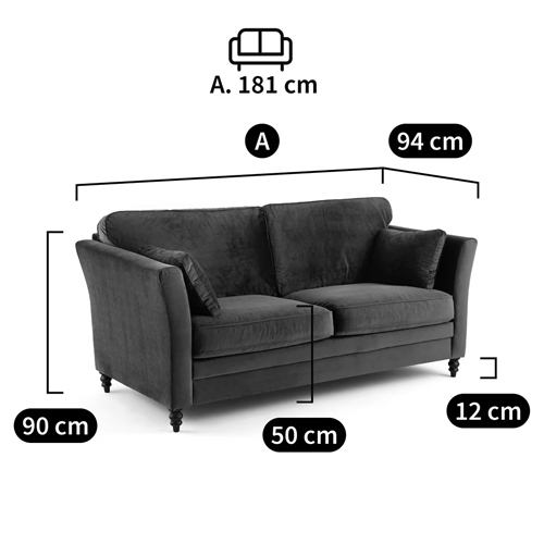 Диван с обивкой из велюра зеленый Gibbs Dark Green Sofa в Ижевске