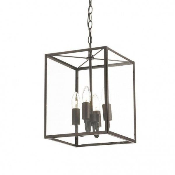 Подвесной светильник Loft Industrial Ortogonal Pendant Cube Brown 4 Прозрачное Стекло Коричневый в Ижевске | Loft Concept 