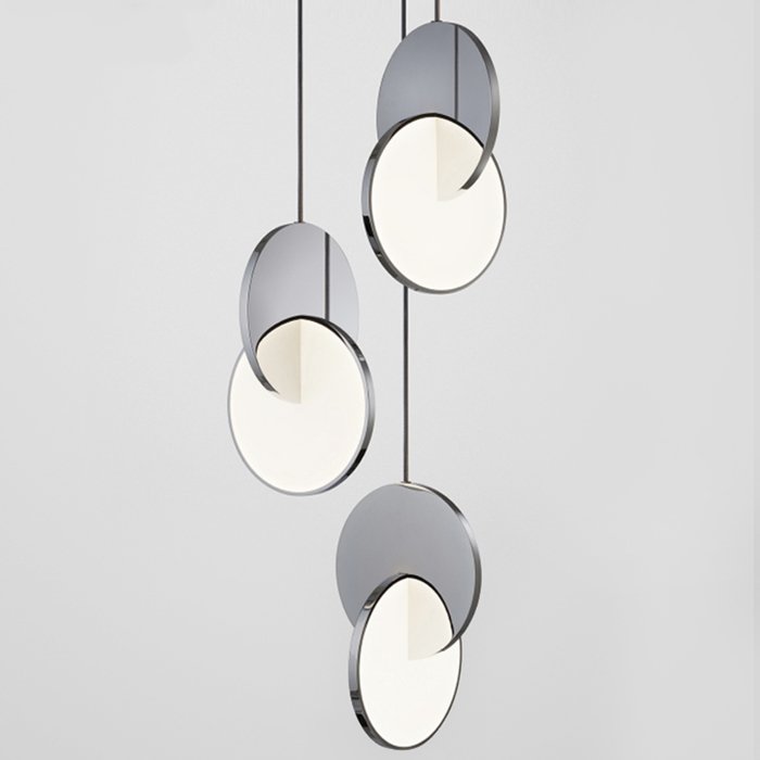 Подвесной светильник Eclipse Pendant Light Хром Белый в Ижевске | Loft Concept 