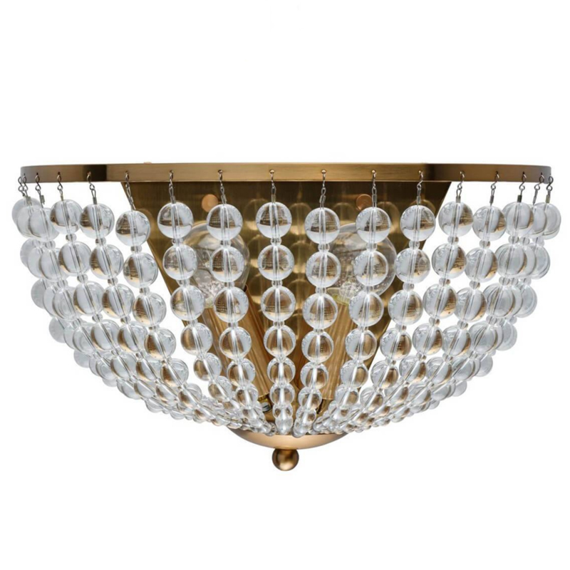 Бра Virginia Clear Beads Wall Lamp Gold Золотой Прозрачное Стекло в Ижевске | Loft Concept 