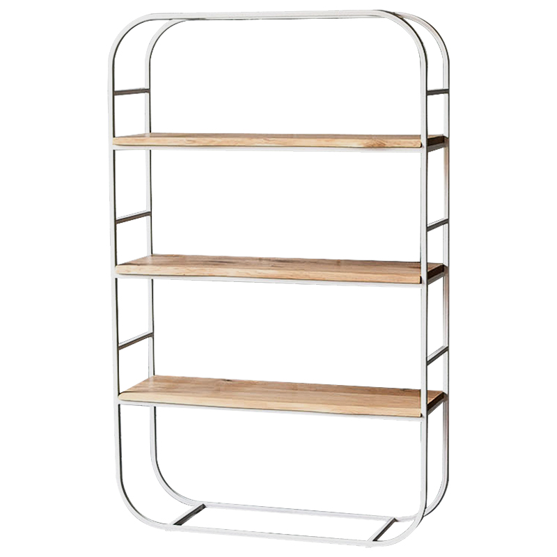 Стеллаж Fulton Industrial Metal Rust Rack Древесина Белый в Ижевске | Loft Concept 