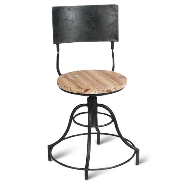 Барный стул Industrial Barstool Vintage Black Винтажный черный Коричневый в Ижевске | Loft Concept 