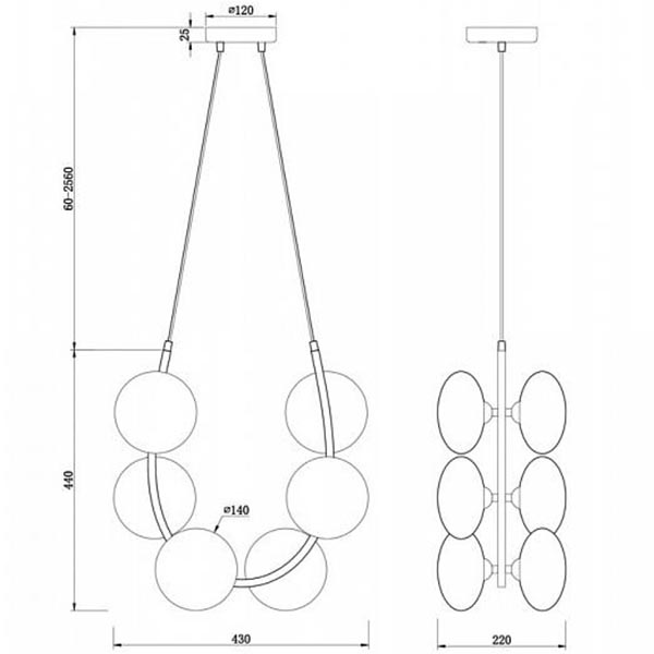 Люстра Marcan 6 Ball Chandelier Black в Ижевске