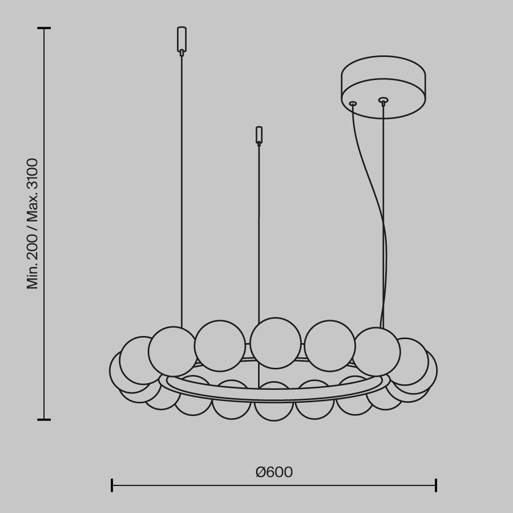 Люстра подвесная Ambre 3000К в Ижевске
