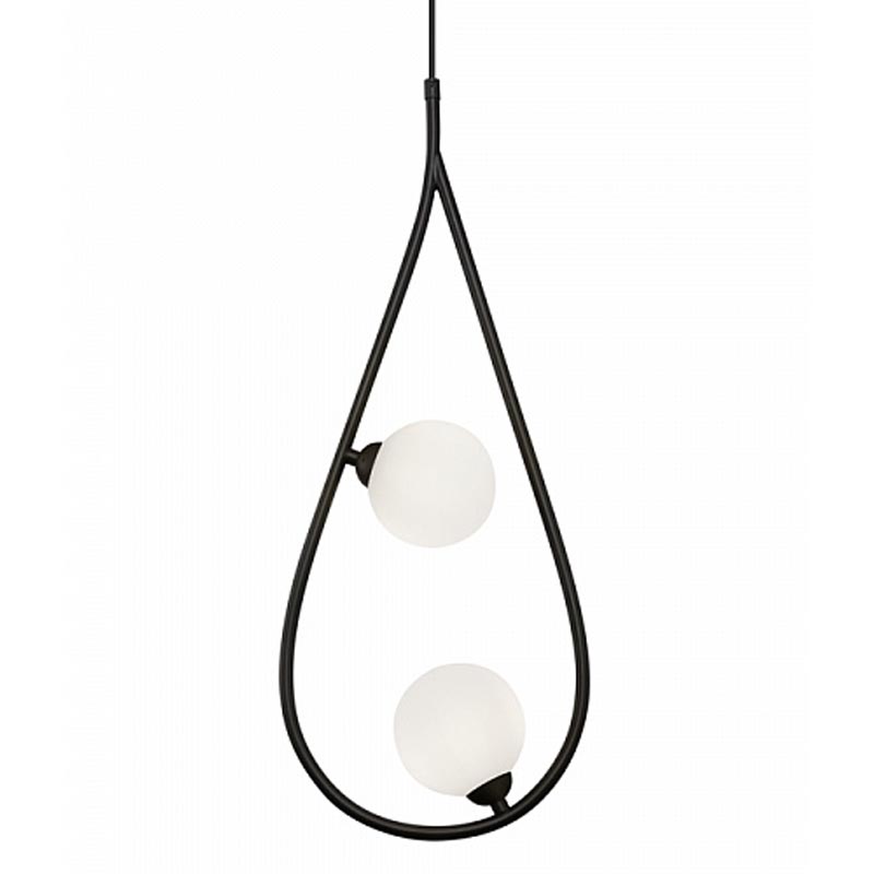 Люстра Marcan 2 Ball Chandelier Black Черный Белый в Ижевске | Loft Concept 