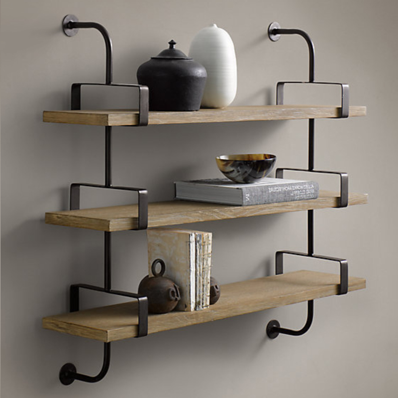 Полка из Дуба RH SHELVING & LEDGES 105 см Графит в Ижевске | Loft Concept 