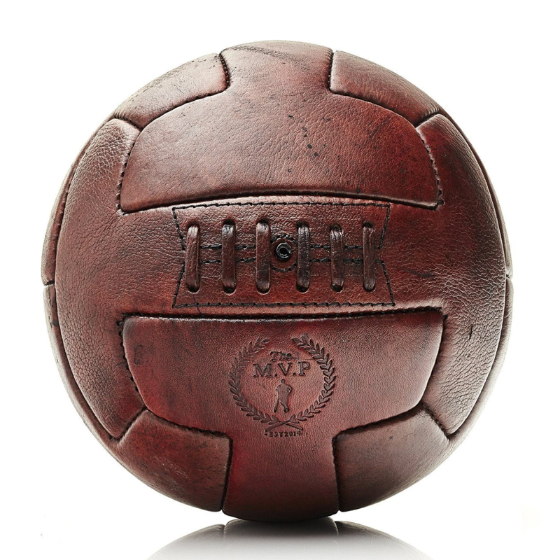 Футбольный Мяч из коричневой Кожи RETRO HERITAGE BROWN LEATHER T SOCCER BALL Коричневый винтаж в Ижевске | Loft Concept 