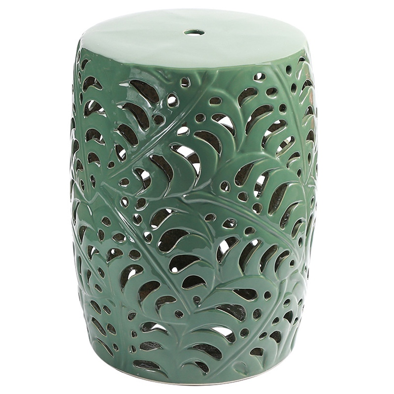 Керамический табурет Green Leaves Ceramic Stool Зеленый шалфей в Ижевске | Loft Concept 