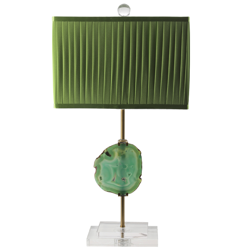 Настольная лампа Green Agate Design Table Lamp Зеленый Латунь Прозрачное Стекло в Ижевске | Loft Concept 