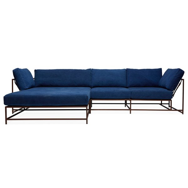 Угловой диван Indigo Denim and copper Sectional sofa  Индиго в Ижевске | Loft Concept 