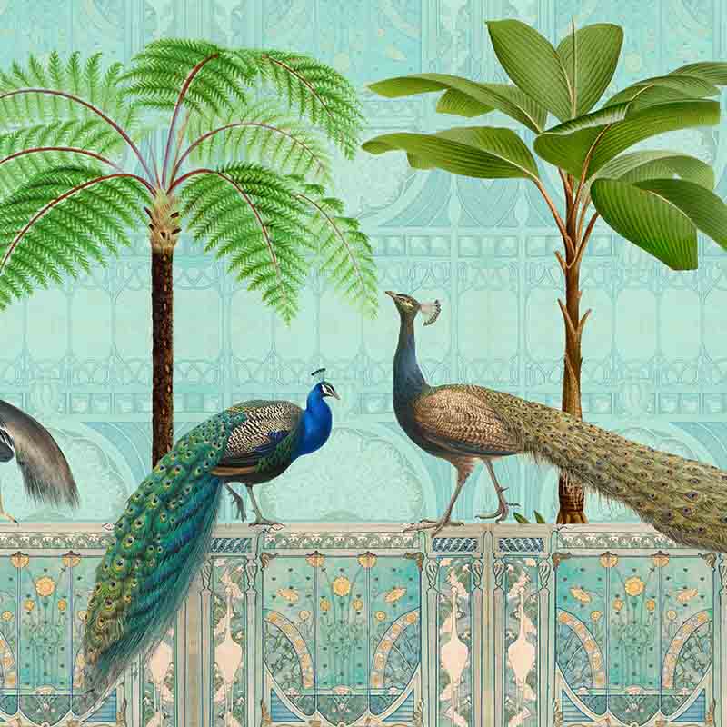 Обои ручная роспись Chinoiserie Palace Of Birds Tropical  в Ижевске | Loft Concept 