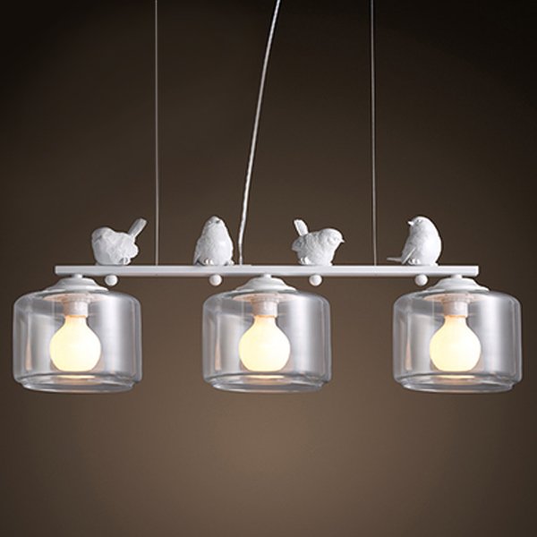 Светильник Provence Bird Pendant Line 3 cylinder Белый в Ижевске | Loft Concept 