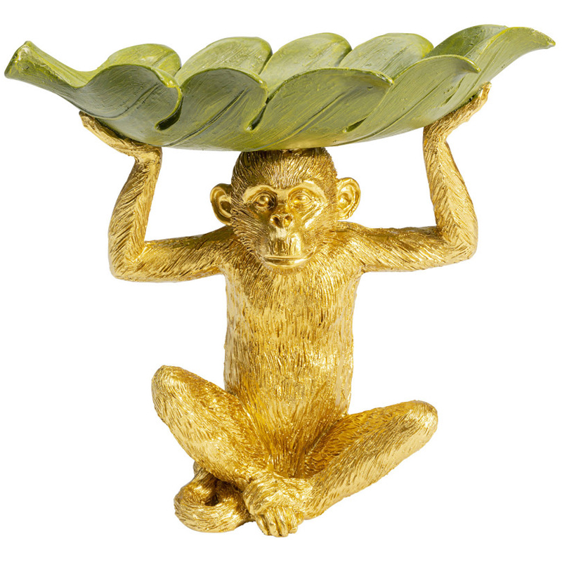 Конфетница Golden Monkey holding a leaf Зеленый Золотой в Ижевске | Loft Concept 