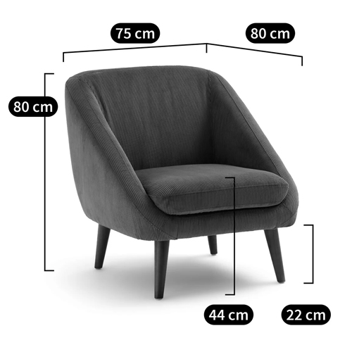 Кресло серое Pauley Grey Armchair в Ижевске