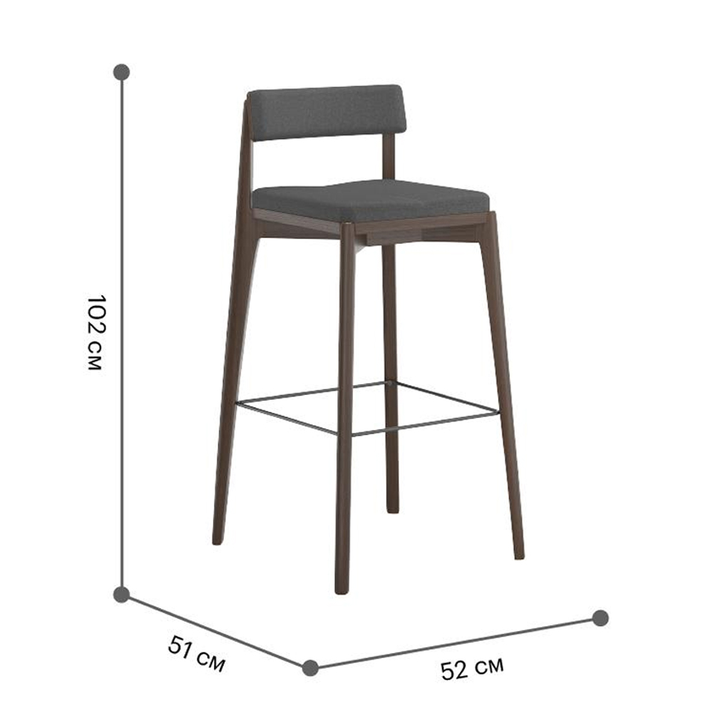 Барный стул из массива ясеня с обивкой из рогожки Elegant Ash в Ижевске