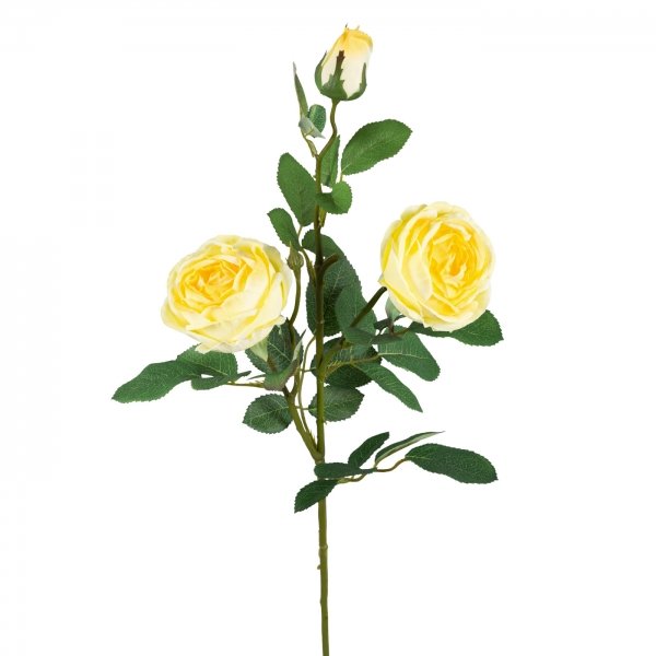 Декоративный искусственный цветок Large Branch Yellow Rose Зеленый Желтый в Ижевске | Loft Concept 