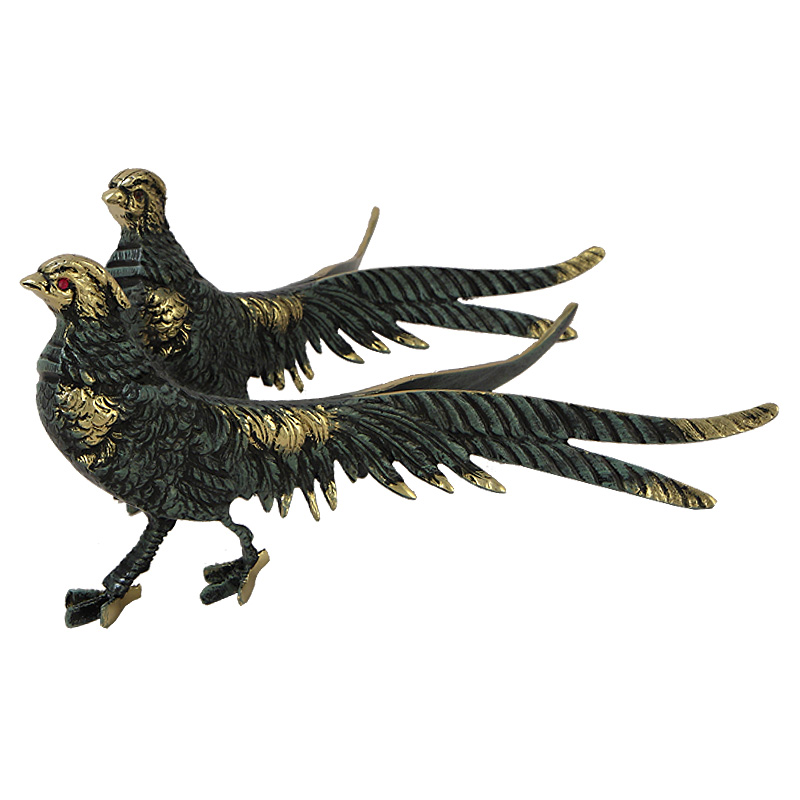 Статуэтка бронзовая синяя пара Фазаны Bronze Birds Бронза Синий Статуэтка бронзовая синяя пара Фазаны Bronze Birds Бронза Синий в Ижевске | Loft Concept