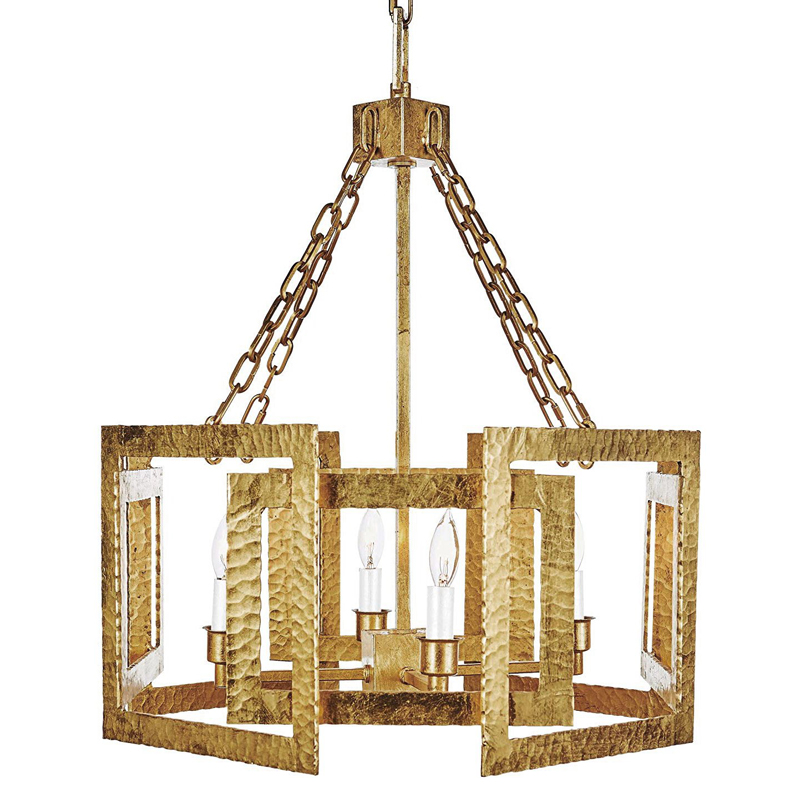 Люстра Textured Cage Pendant Lamp Gold Chandelier Золотой в Ижевске | Loft Concept 