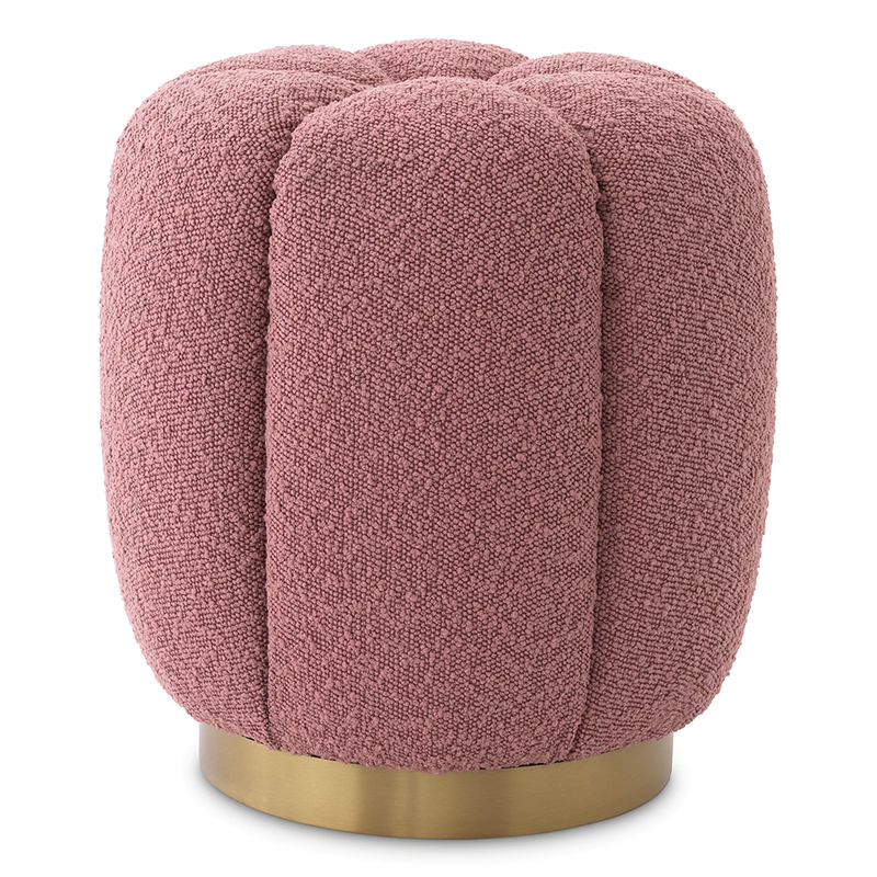 Пуф Eichholtz Stool Orchanic Boucle Rose Дымчатая Роза Латунь в Ижевске | Loft Concept 