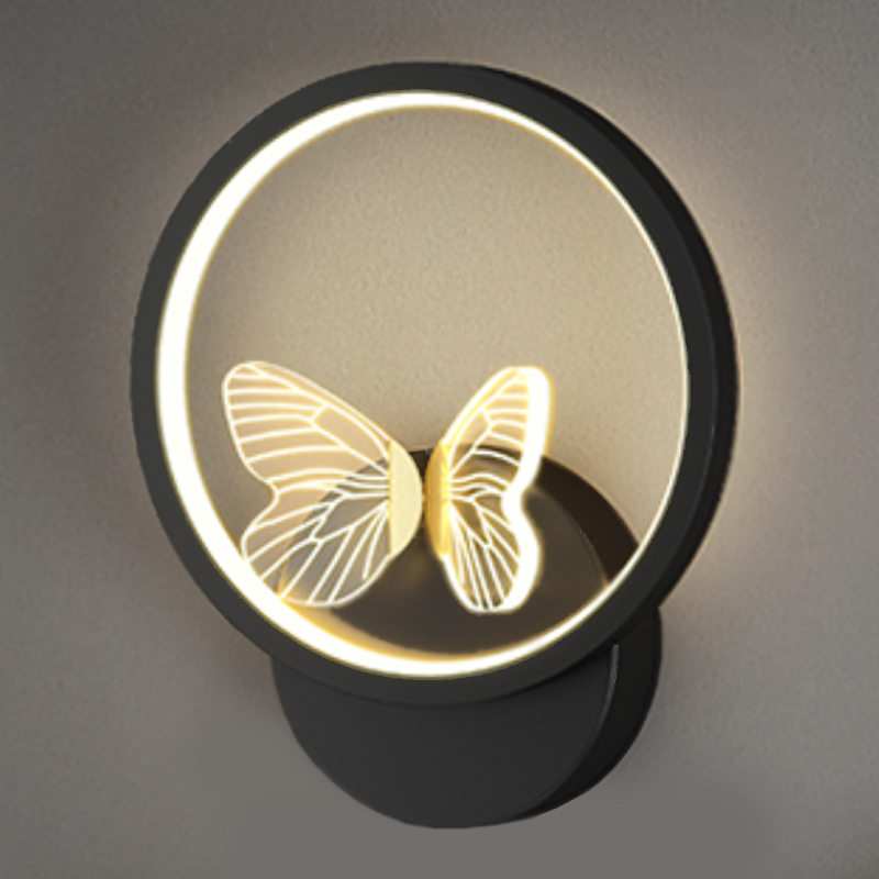 Бра Butterfly Black Circle Wall Lamp Прозрачный Черный в Ижевске | Loft Concept 