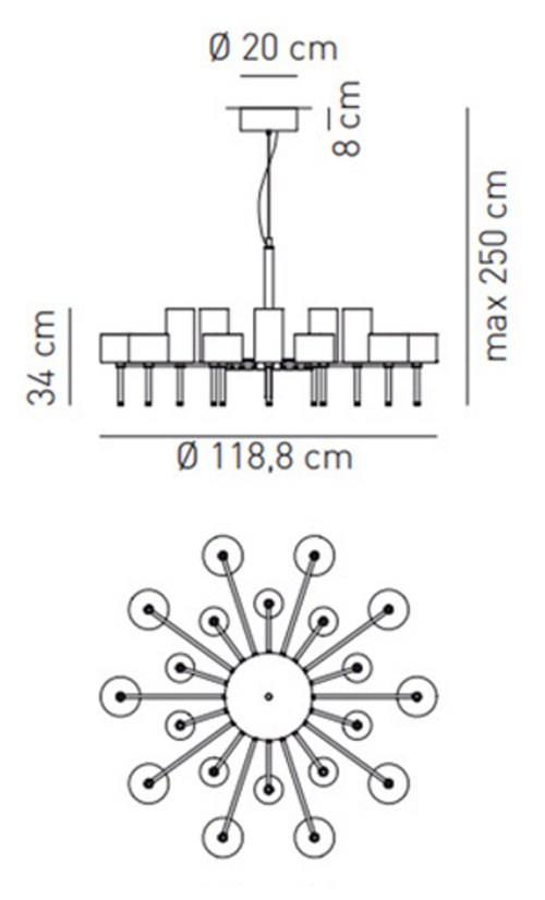 Люстра AXO Light Spillray lamps 20 в Ижевске