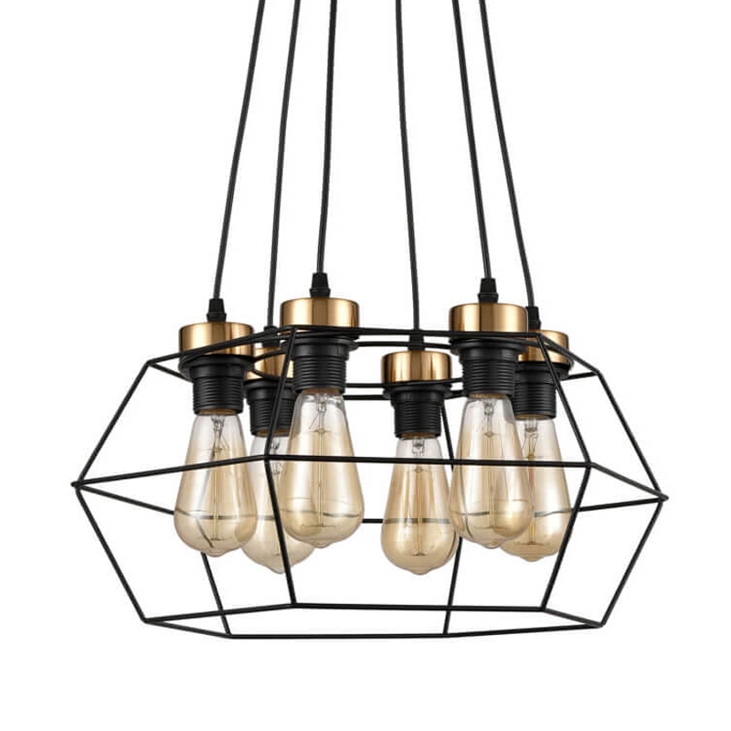 Люстра Loft Wire Cage Black lamp 6 Черный в Ижевске | Loft Concept 