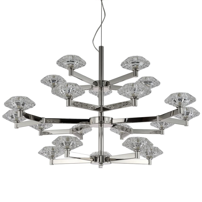 Люстра Yerker Chandelier Nickel 20 Никель Прозрачный в Ижевске | Loft Concept 