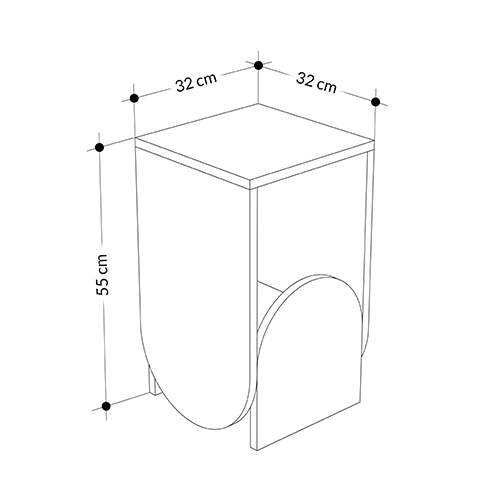 Стол приставной с овальными элементами бело-бежевого цвета NUN SIDE TABLE WHITE LIGHT MOCHA в Ижевске