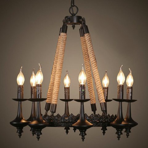 Люстра 8-Light Rustic Chandelier Черный в Ижевске | Loft Concept 