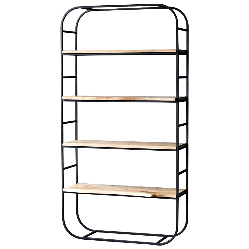 Стеллаж Dawood Industrial Metal Rust Rack Древесина Черный в Ижевске | Loft Concept 