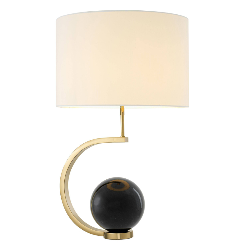 Настольная лампа Eichholtz Table Lamp Luigi Black marble Белый Глянцевое золото Черный Мрамор Nero в Ижевске | Loft Concept 