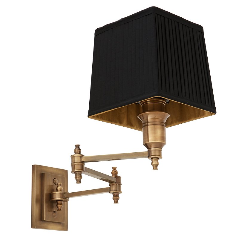 Бра Wall Lamp Lexington Swing Brass+Black Латунь Античная полированная Черный в Ижевске | Loft Concept 