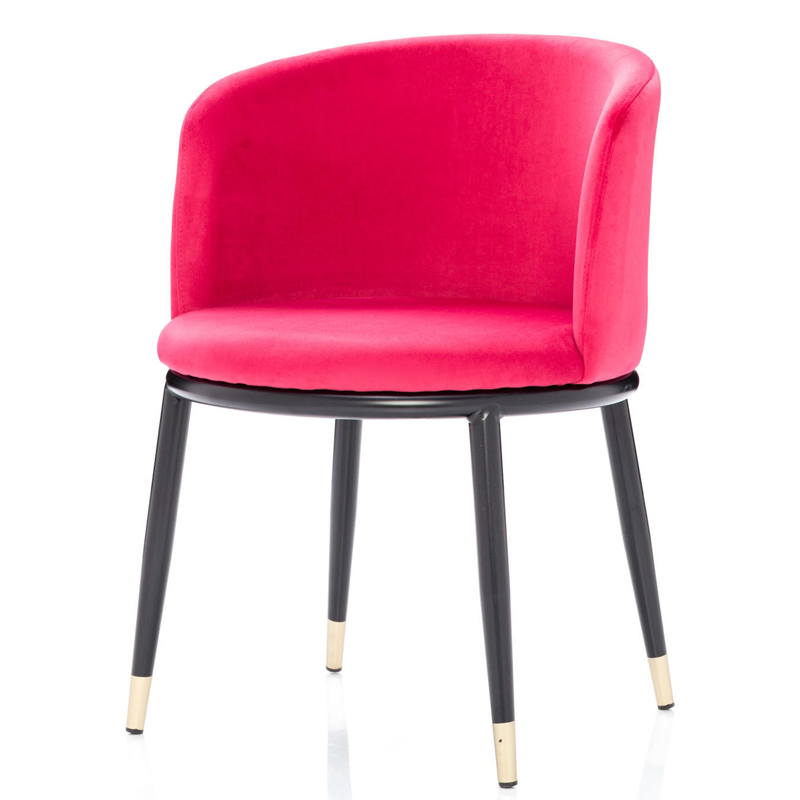 Стул Dining Chair Foucault Crimson Малиновый (Crimson) Черный Золотой в Ижевске | Loft Concept 