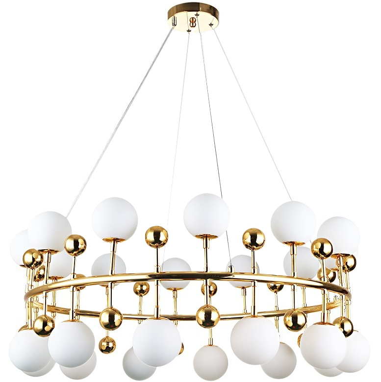 Люстра Milk Bubble Ring Chandelier Глянцевое золото Белый в Ижевске | Loft Concept 