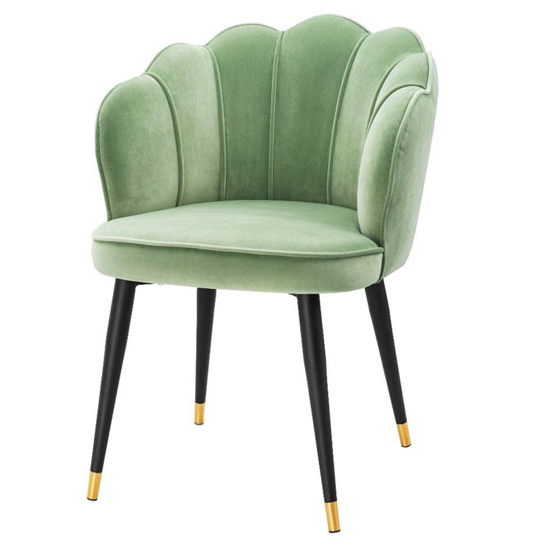 Стул Eichholtz Dining Chair Bristol pistache green Зеленый шалфей Черный Латунь в Ижевске | Loft Concept 