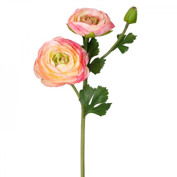 Декоративный искусственный цветок Pink Ranunculus Розовый Зеленый в Ижевске | Loft Concept 