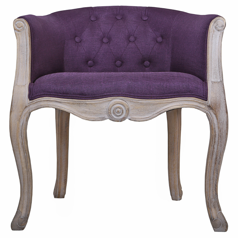 Кресло низкое в стиле прованс Louis French Armchair purple flax Фиолетовый Бежево-серый в Ижевске | Loft Concept 