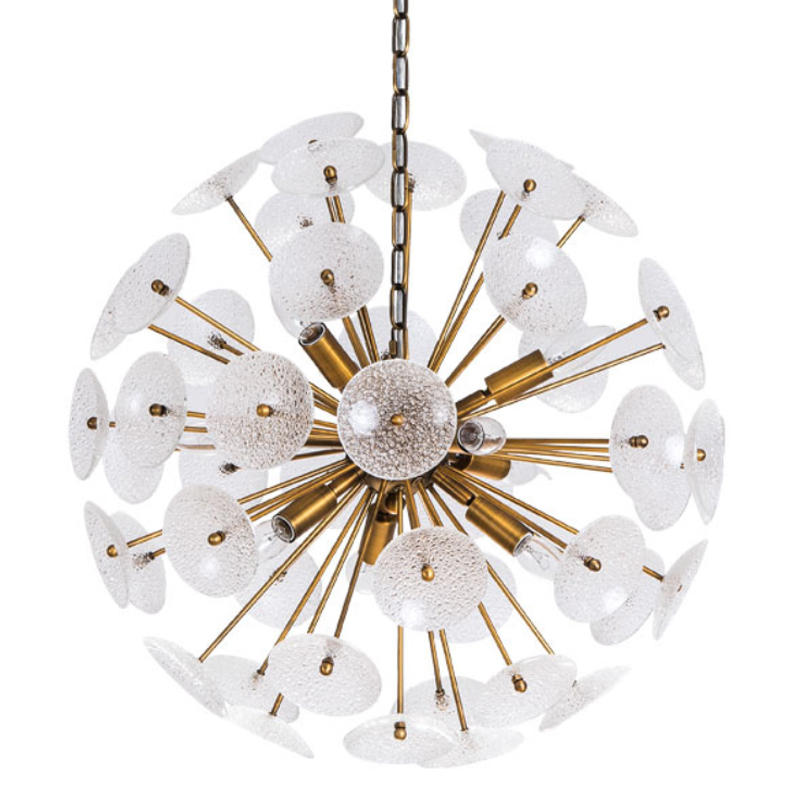 Люстра Sputnik Textured Glass White Chandelier Золотой Белый в Ижевске | Loft Concept 